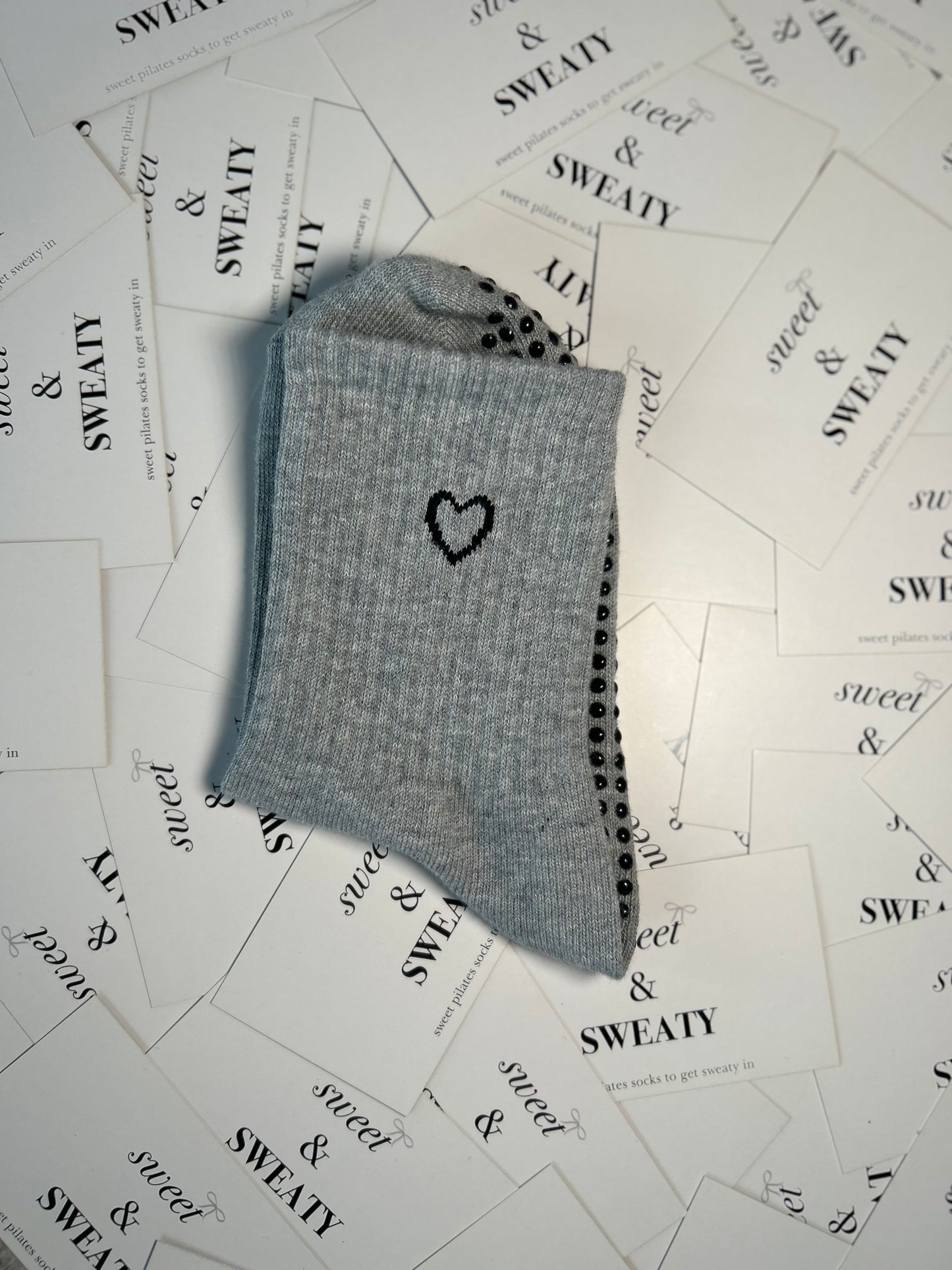 'Love on Top' Crew Socks - Grey