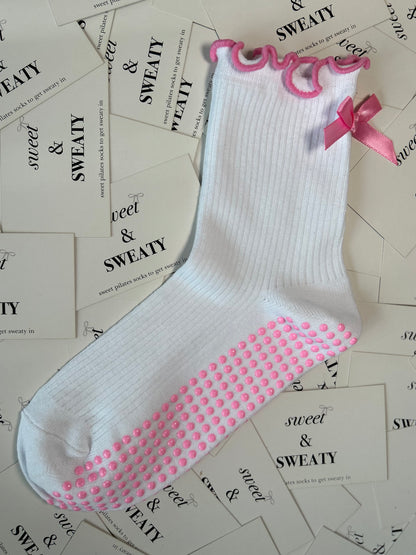 'All Frills' Ribbed Socks - White