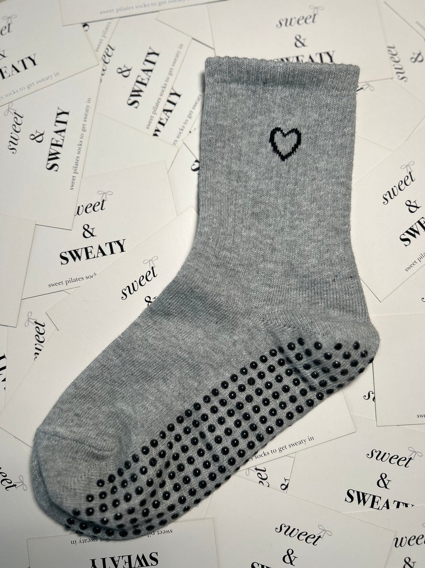 'Love on Top' Crew Socks - Grey