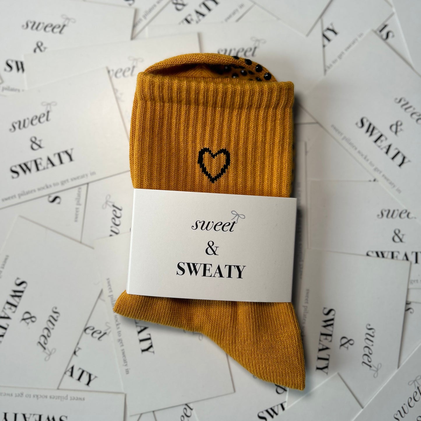 'Love on Top' Crew Socks - Mustard