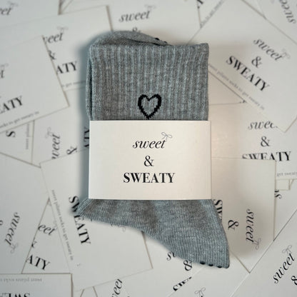 'Love on Top' Crew Socks - Grey