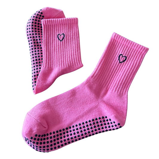 'Love on Top' Crew Socks - Pink