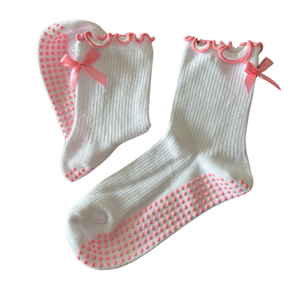 'All Frills' Ribbed Socks - White